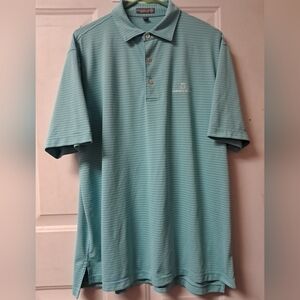 Peter Millar Summer Comfort "Durado Beach" Mens Large Polo Golf Shirt. Striped